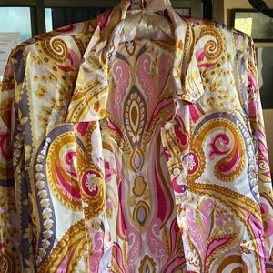 Inc 100% silk top paisley